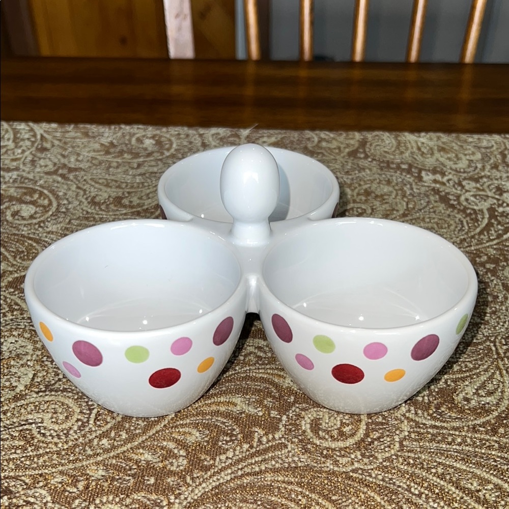Pampered Chef Simple Additions Trio Dish Polka Dots